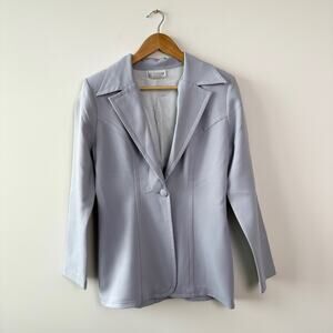 Vintage Light Blue Grey Minimalist Blazer Wrapper Size 7/8